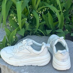 UGG White Leather Chunky Sneakers